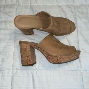 Universal Thread Suede Cork Heeled Sandals